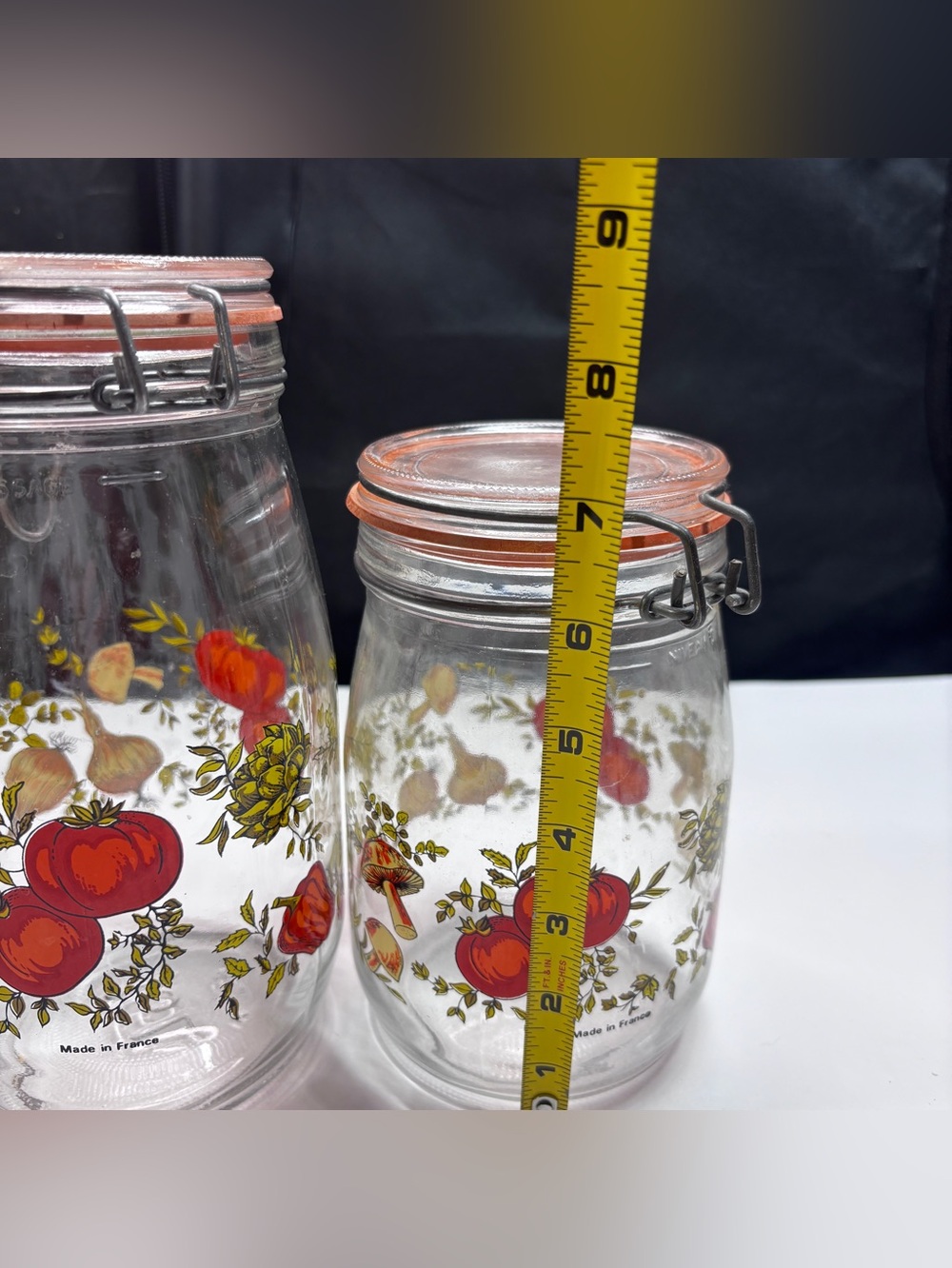 Vintage Arc"Spice Of Life" 1.5L& 2L Glass Canisters Jars Made in France - Picture 12 of 16